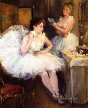  vestido pintura - los bailarines de ballet también conocidos como el camerino Willard Metcalf
